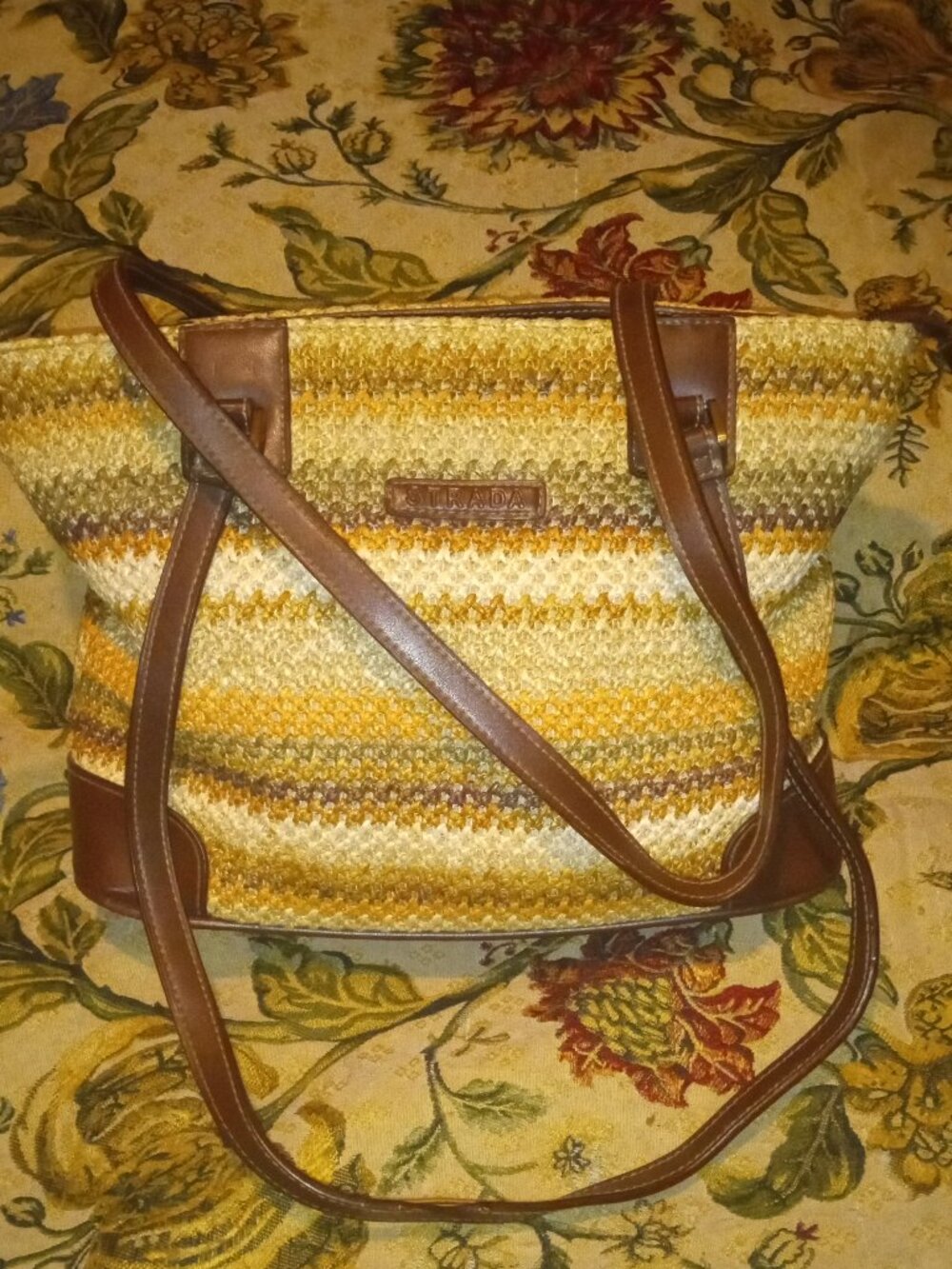 STRADA EMBROIDED STRIPPED WOMENS SHOULDER HANDBAG